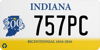 IN license plate 757PC