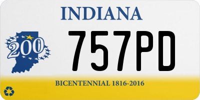 IN license plate 757PD