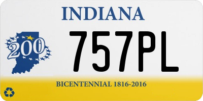 IN license plate 757PL