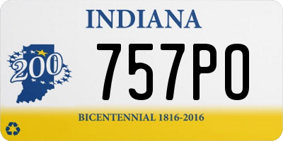 IN license plate 757PO