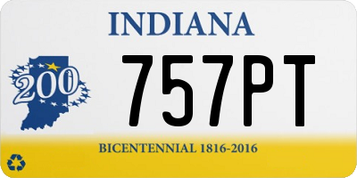 IN license plate 757PT