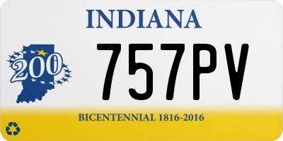 IN license plate 757PV