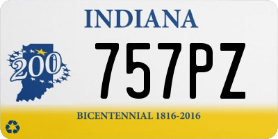 IN license plate 757PZ