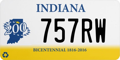 IN license plate 757RW