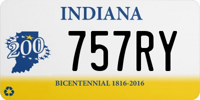 IN license plate 757RY