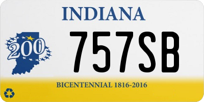 IN license plate 757SB