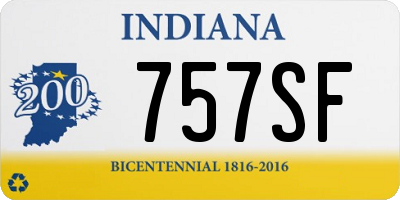 IN license plate 757SF