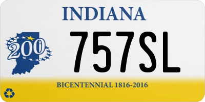 IN license plate 757SL