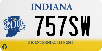 IN license plate 757SW