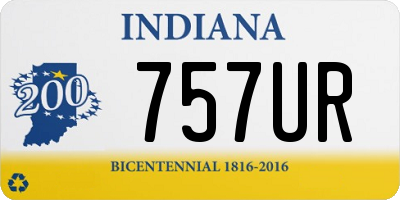 IN license plate 757UR