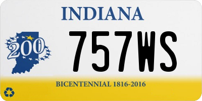 IN license plate 757WS