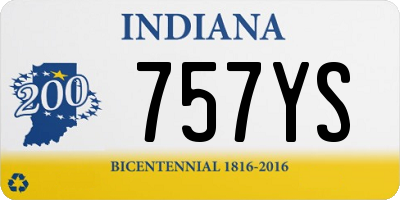 IN license plate 757YS