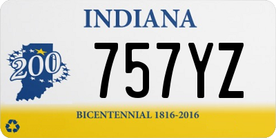 IN license plate 757YZ