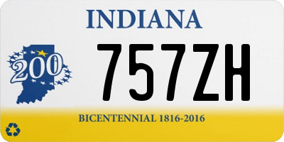 IN license plate 757ZH