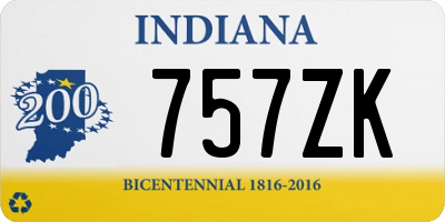IN license plate 757ZK