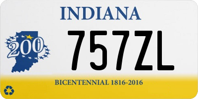 IN license plate 757ZL