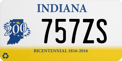 IN license plate 757ZS