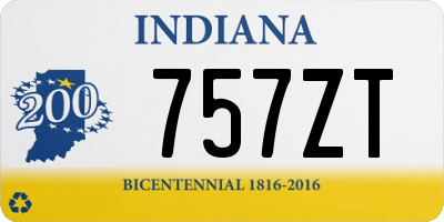 IN license plate 757ZT