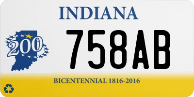 IN license plate 758AB