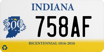 IN license plate 758AF