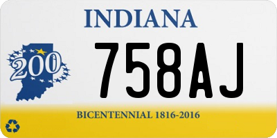 IN license plate 758AJ