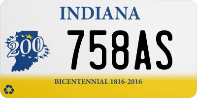 IN license plate 758AS
