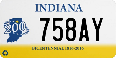 IN license plate 758AY