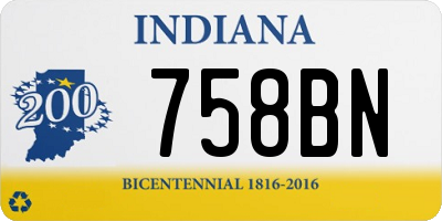 IN license plate 758BN