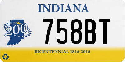 IN license plate 758BT