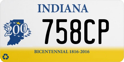 IN license plate 758CP