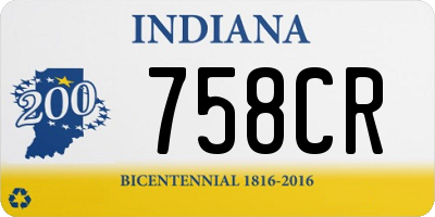 IN license plate 758CR