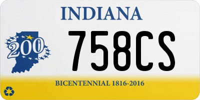 IN license plate 758CS
