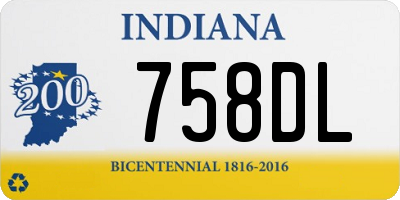 IN license plate 758DL