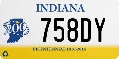 IN license plate 758DY