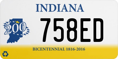 IN license plate 758ED