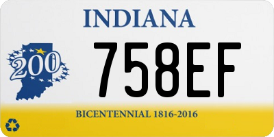 IN license plate 758EF