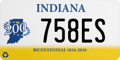 IN license plate 758ES