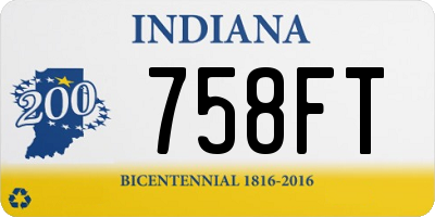 IN license plate 758FT