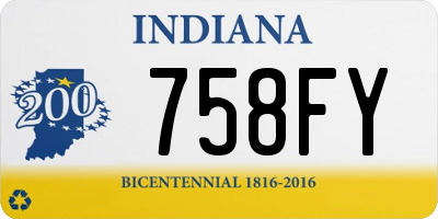 IN license plate 758FY