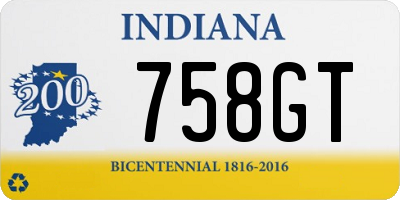 IN license plate 758GT
