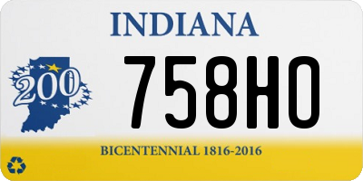 IN license plate 758HO