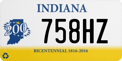 IN license plate 758HZ