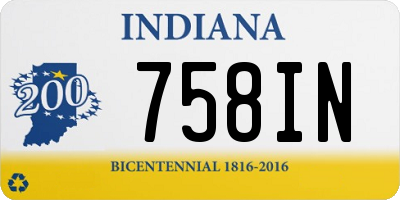 IN license plate 758IN