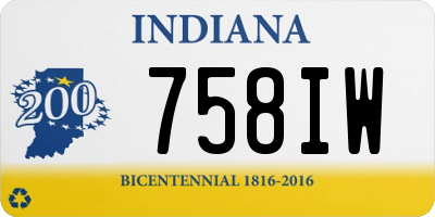 IN license plate 758IW