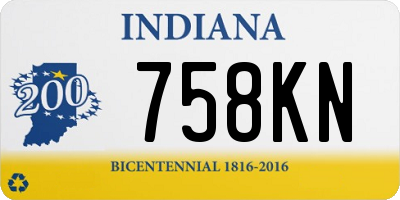 IN license plate 758KN