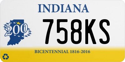 IN license plate 758KS