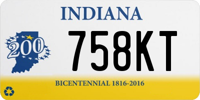 IN license plate 758KT