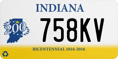 IN license plate 758KV
