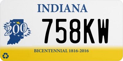 IN license plate 758KW