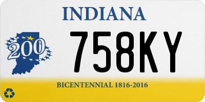 IN license plate 758KY